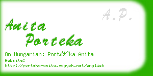 anita porteka business card